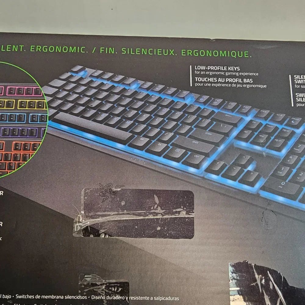 Razer Ornata V3 X Low Profile Gaming Keyboard for PC tested open box complete